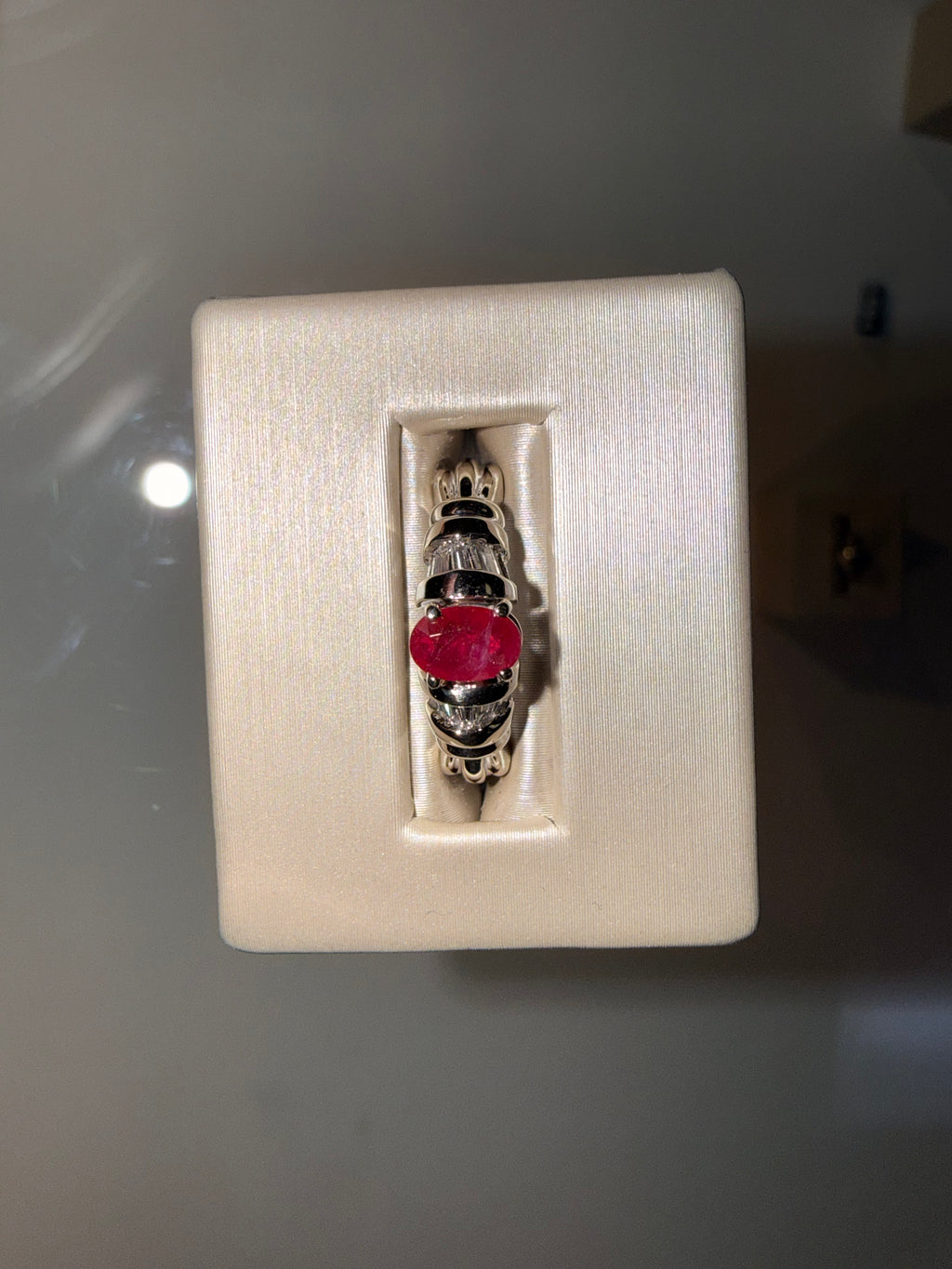 14K Yellow Gold Ruby & Diamond Ring – Classic Birthstone Elegance