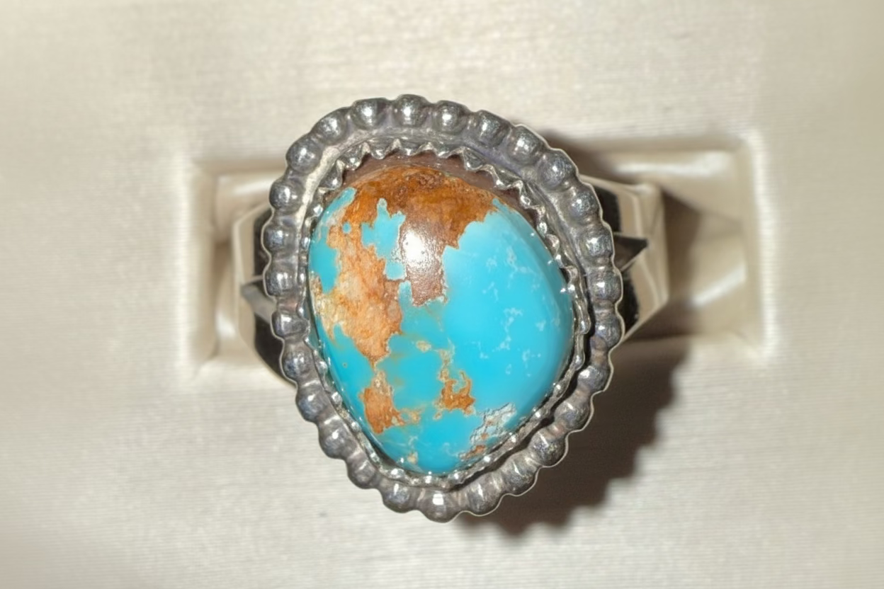 Turquoise Sterling Silver Ring – Size 8