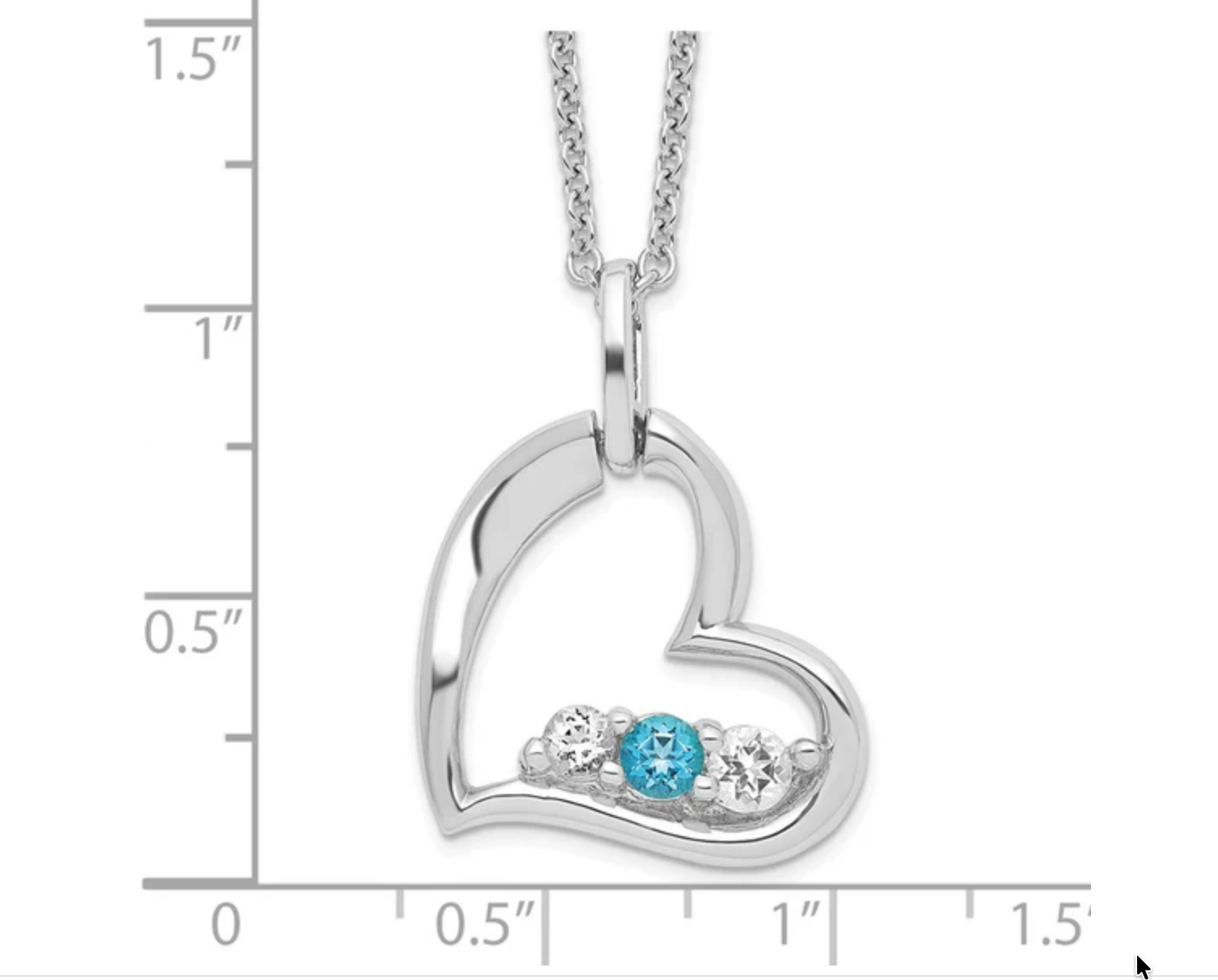 Sterling Silver Survivor Clear & Blue Swarovski Topaz Heart Strength Neckla-WBC-SV218SSB-16