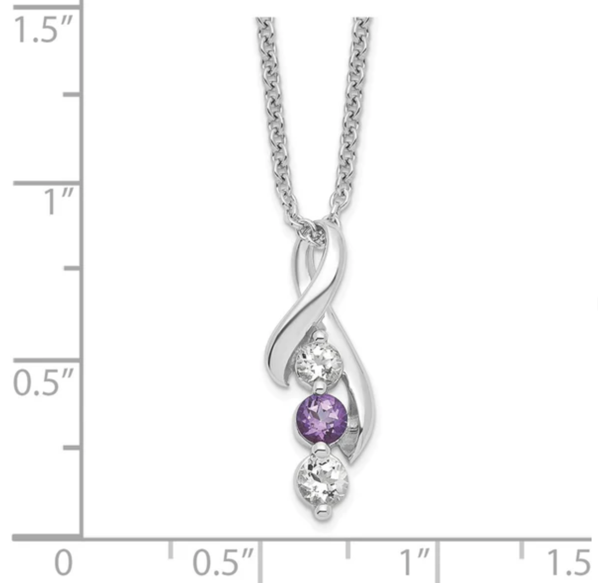 Sterling Silver Survivor Clear & Purple Swarovski Topaz Jen w/ext Necklace-WBC-SV238SSPU-16